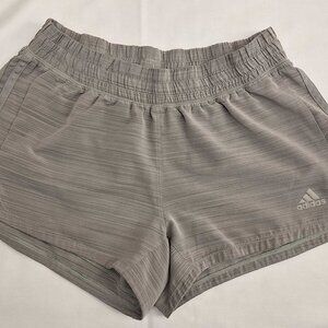 Adidas Women’s S Gray Running Shorts Lightweight Athletic 3-Stripes Logo Workout